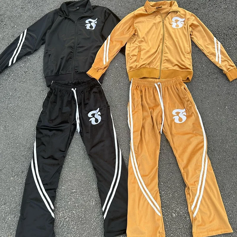 Rainbow Spray Custom Windbreaker Suit Two Piece Set Zip Up Jacket Sweatsuit Nylon Zipper Track Suit Windbreaker Tracksuit