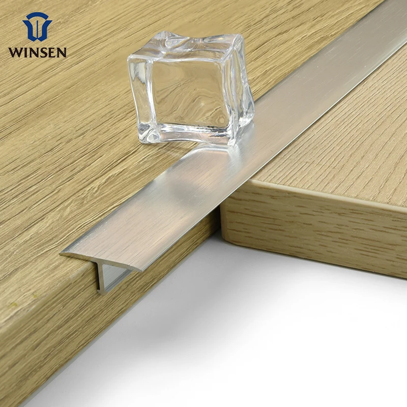 Fast Delivery Aluminium Construction Material Furniture Flexible Decorative Gold Silver T Shape Thin Metal Transition Strips