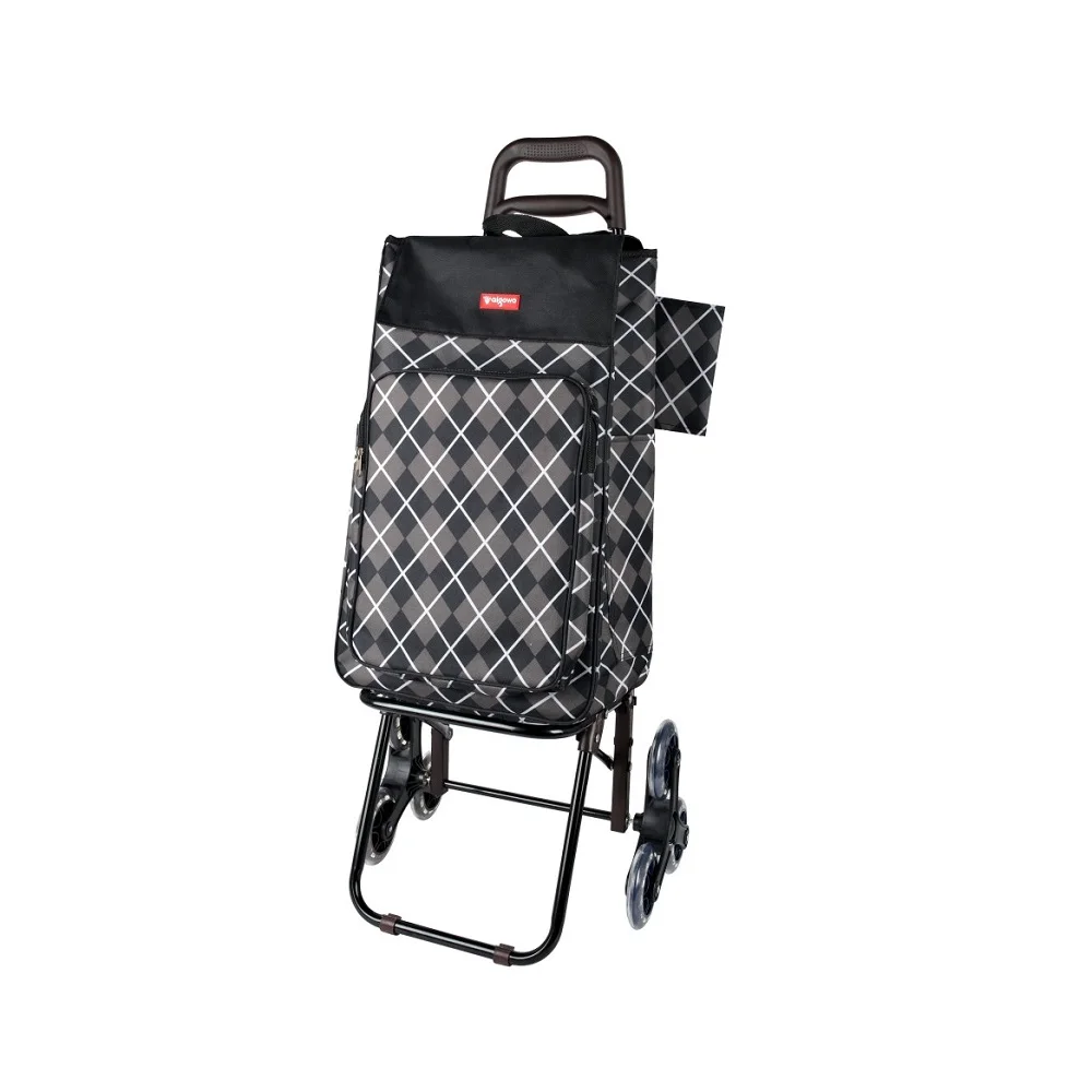 New Arrival Factory Collapsible Folding Climbing Stair Wheel Waterproof Oxford Bag Supermarket Shopping Trolley Cart with Wheel