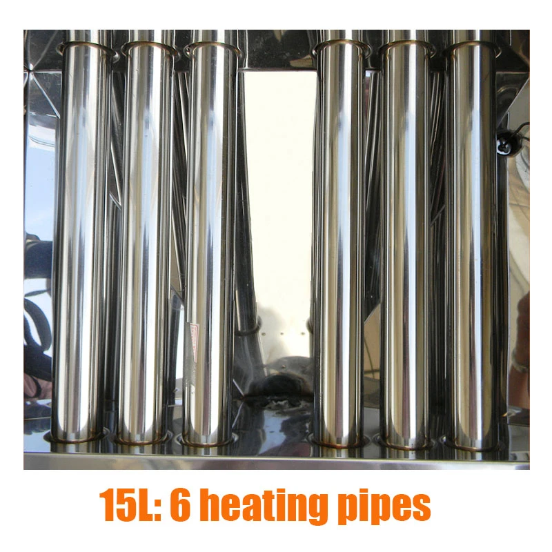 New LPG single deep fryer 15 liters stainless steel french fries gas deep fryer commercial with thermostat oil drainer