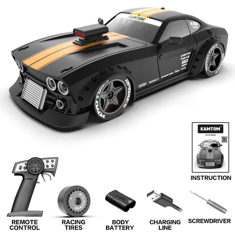 NEW1:32 4wd Drift Remote Control Racing 2.4g Gyro MINI Kid Toys With Light Hell Cat 30km/h High Speed RC Car 4x4 For Adult