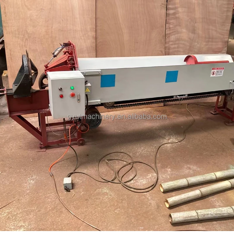 automatic bamboo splitting breaking cutting machine / auto bamboo splitter cutter machine