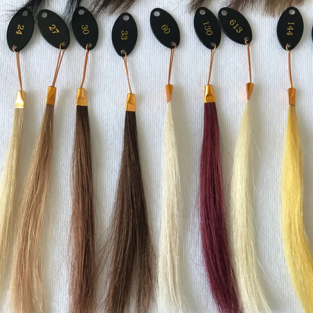 Wholesale color chart raw Human Hair Extensions Supplier Tag Ring Customized Color Ring Color Swatches