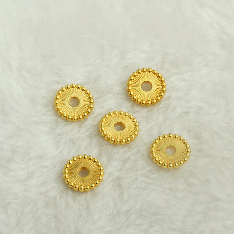 2405 tenglong sandgold Bag Gold Guarantee 11mm cut surface linen partition diy handmade accessories large round gasket