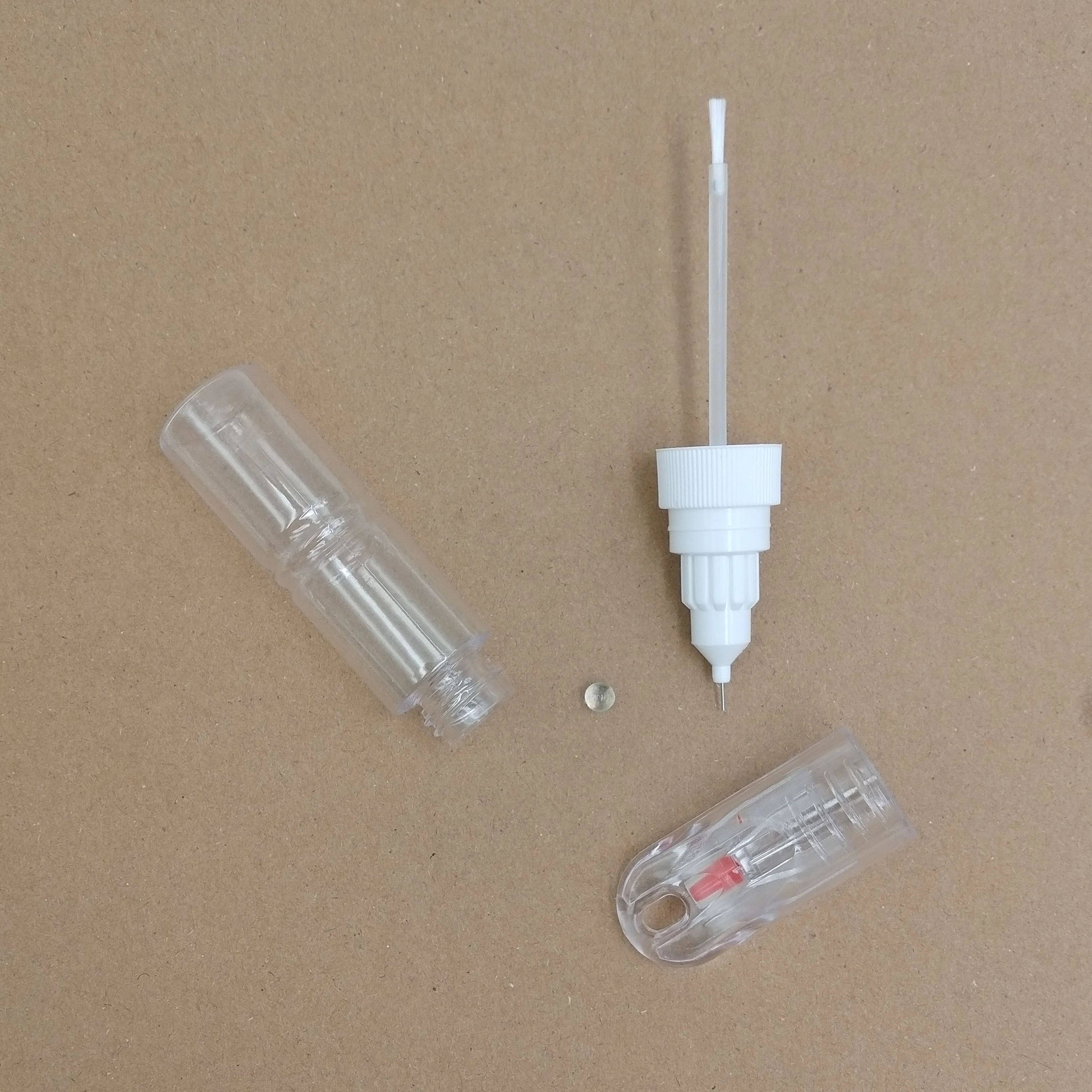 Fillable 2-in-1 Paint Touch-Up Applicator Pens Precision Fine Tip Writer Pen Brush - 10ml Bottle, Mixing Ball,Needle