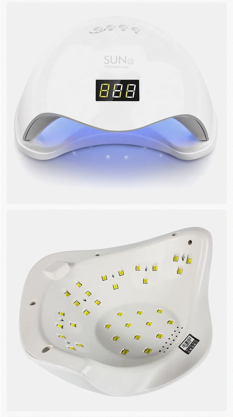 УФ-лампа SUN 5 LED для дизайна ногтей 48 Вт аппарат быстрой сушки гель-лака маникюра салонный с 24 УФ-светодиодами sun5