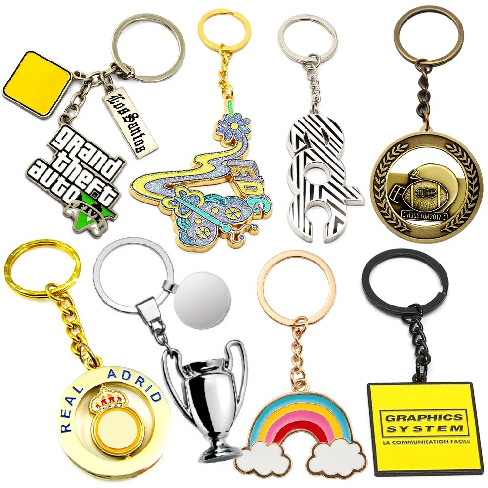 China Manufacturers Zinc Alloy Iron Metal Custom Personalized Soft Hard Enamel Keychains