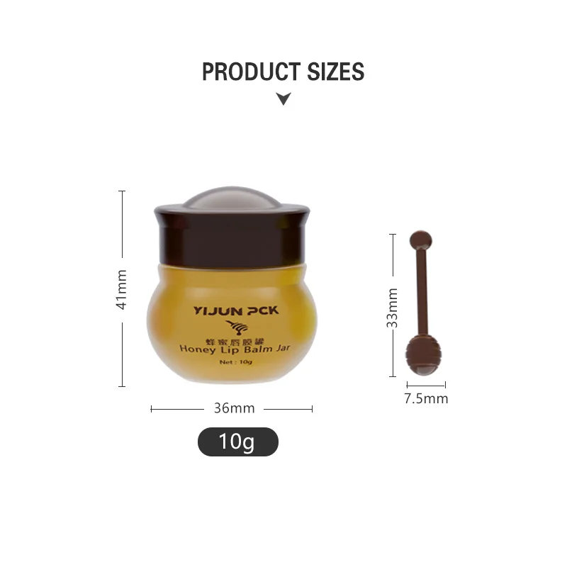Hot Selling Honey Lip Balm Jar 10g Cosmetic Plastic Cream Jar for Lip Scrub Lip Balm container