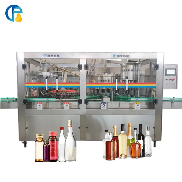 Full Auto Bottle Pharmaceutical whiskey wine vodka Oral liquid filling machine 3-in1Filling Production Line