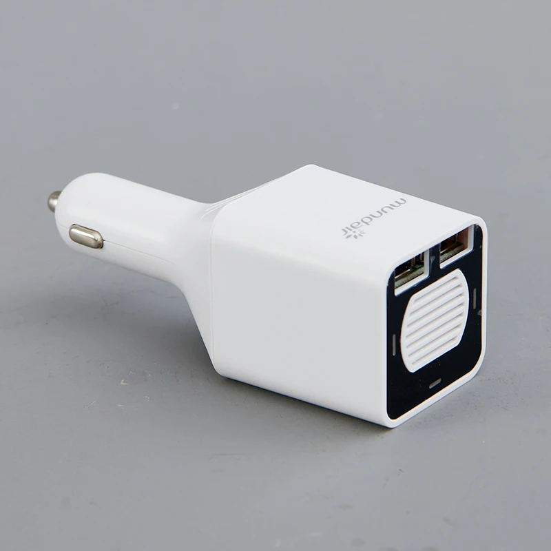 Оптовая продажа небольшой штекер с двумя Usb-портами быстрая зарядка 12 В автомобильное зарядное устройство очиститель воздуха