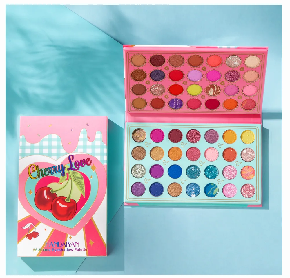 OMG Latest 56 colors luxury private label highly pigmented Vegan Pearl matte Glitter eyeshadow makeup palette