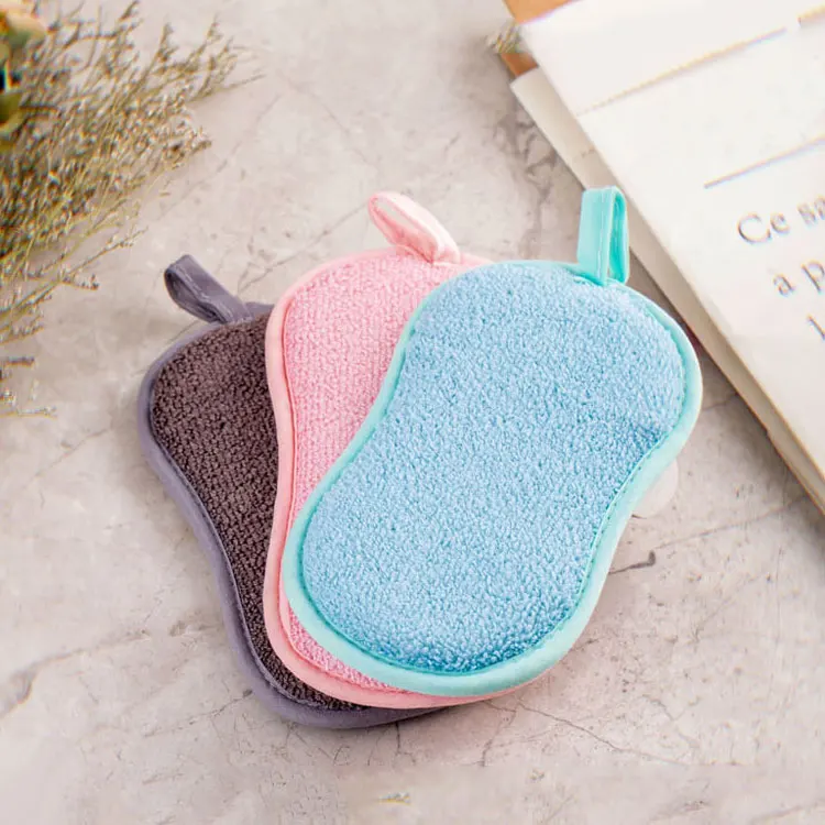 Customize 5 Color Per Set Dishcloth Sponges Double-side Washing Sponge Microfiber Sustainable Kitchen Cleaning Sponge