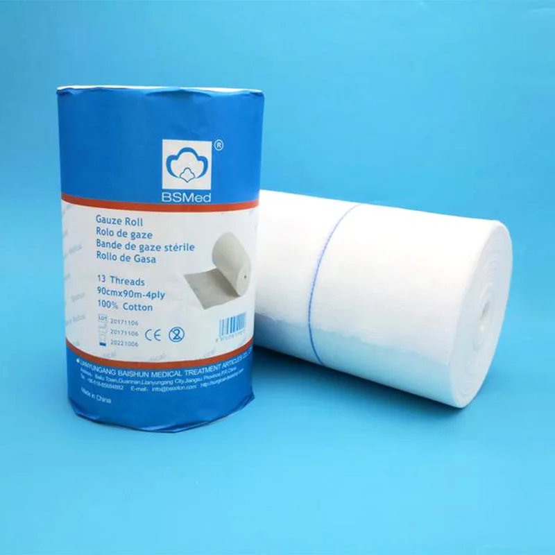 Manufacturer Customized Medical 100% Pure Cotton Fabric Soft Gauze Roll