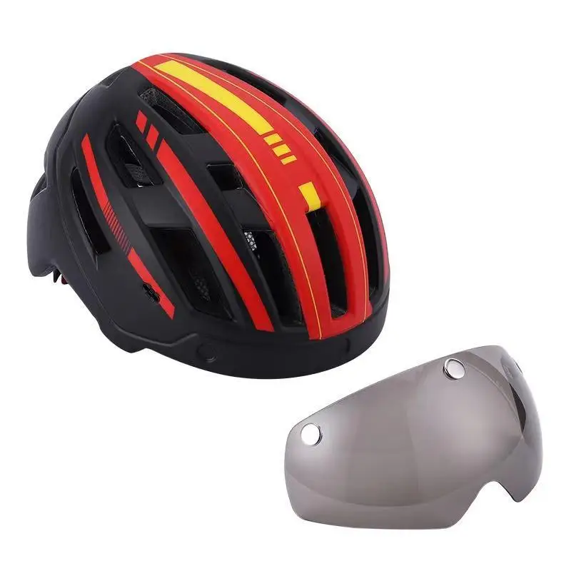 lightweight bicycle helmet road bike safety helmets with wind mirror and lamp light