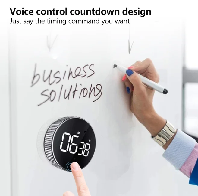 Voice control or turn one-button control LED display countdown kitchen timer fitness timer