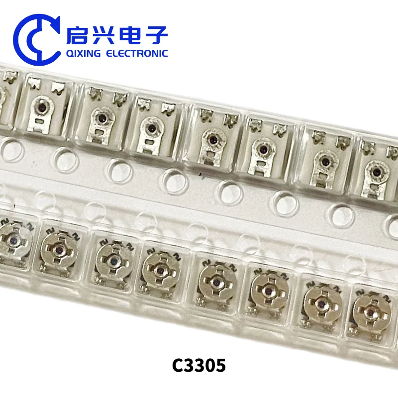 C3305 Trimmer Potentiometers 1K 5K 10K 20K 50K 100K 100R 102 103 single turn  Glass Glaze Patch 3*3 SMD adjustable resistor
