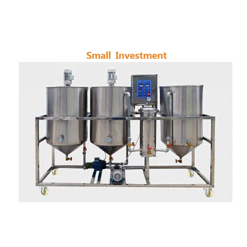 Mini Crude Sunflower Small Oil Refining Equipment Edible Oil Refinery Plant