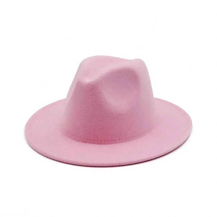 2020 fashion black wool wide brim felt fedora hat panama wholesale for man