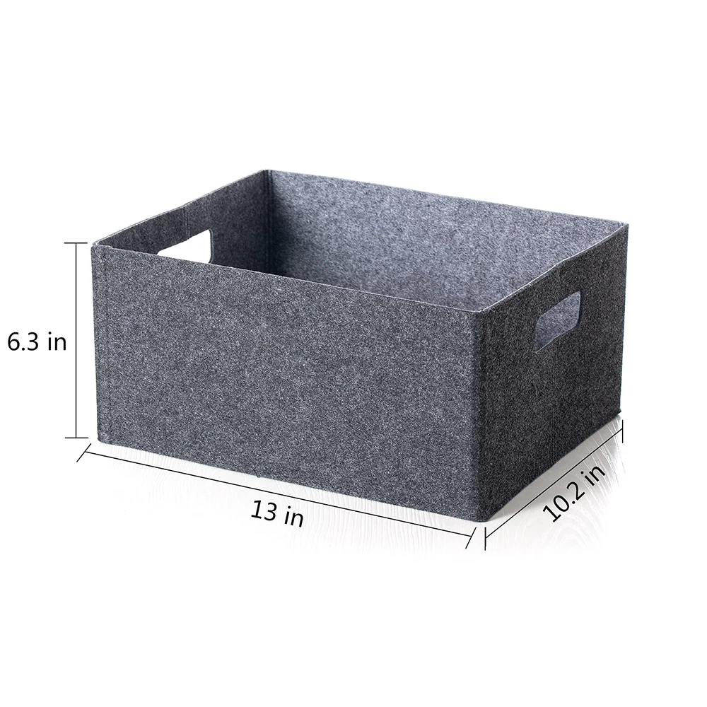 Wholesale home closet storage & organization storage boxes & bins collapsible felt storage basket with handles