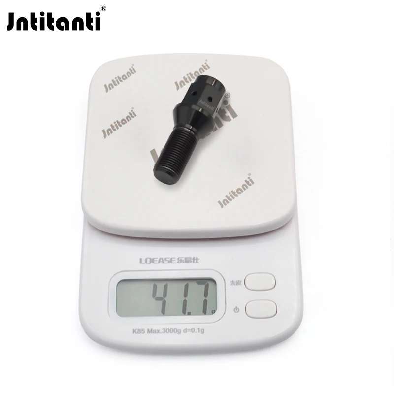 Black Color Extended Drilled 17mm Hex 60 Degree Cone Seat Gr.5 Titanium Wheel Bolt M14x1.5x28mm