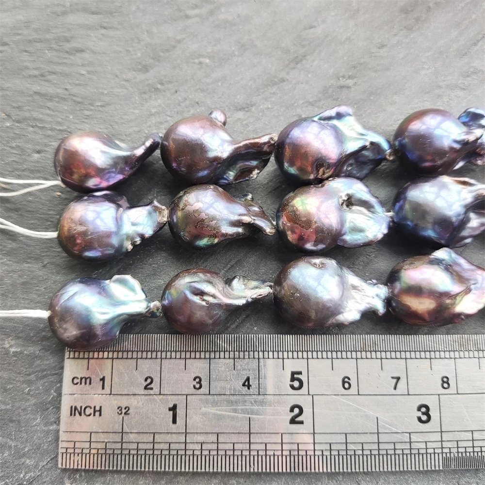 High Quality Large Size Natural Freshwater Baroque Pearls AAA String Genuine Cultured Pearl Full Hole Beads For Jewelry Making