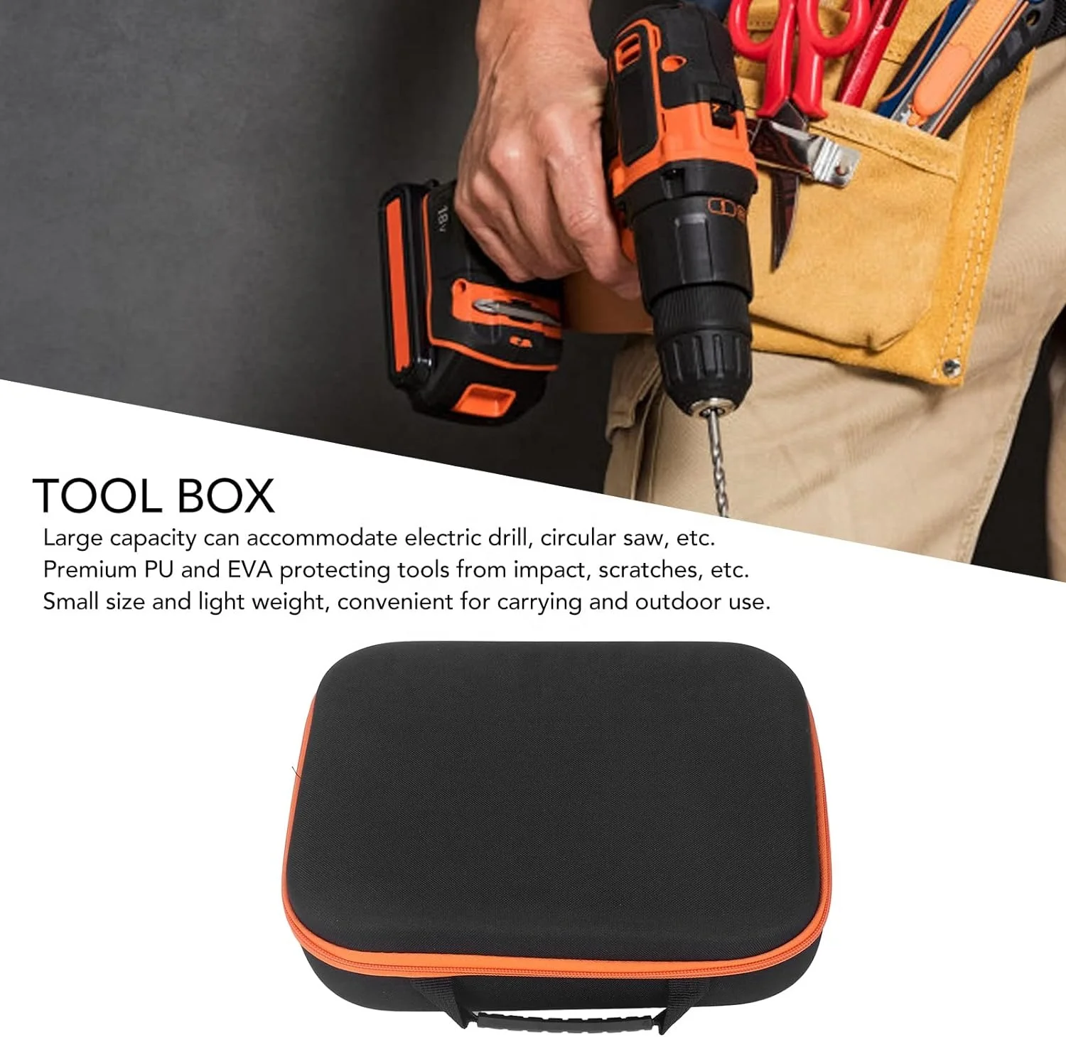 Wholesale price EVA Tool case storage bag portable mesh pocket handle hard shell case with foam eva tool bag box