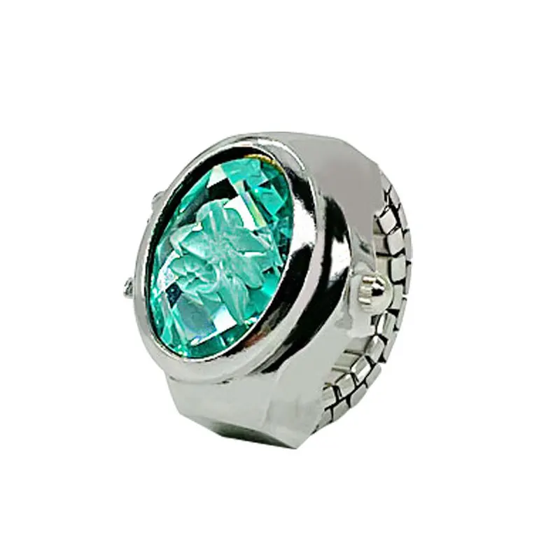 Gem Flower Can See Time Finger Watch Retro Hot Selling Temperament Ring Watch Women Wholesale Digital Finger Ring Watch