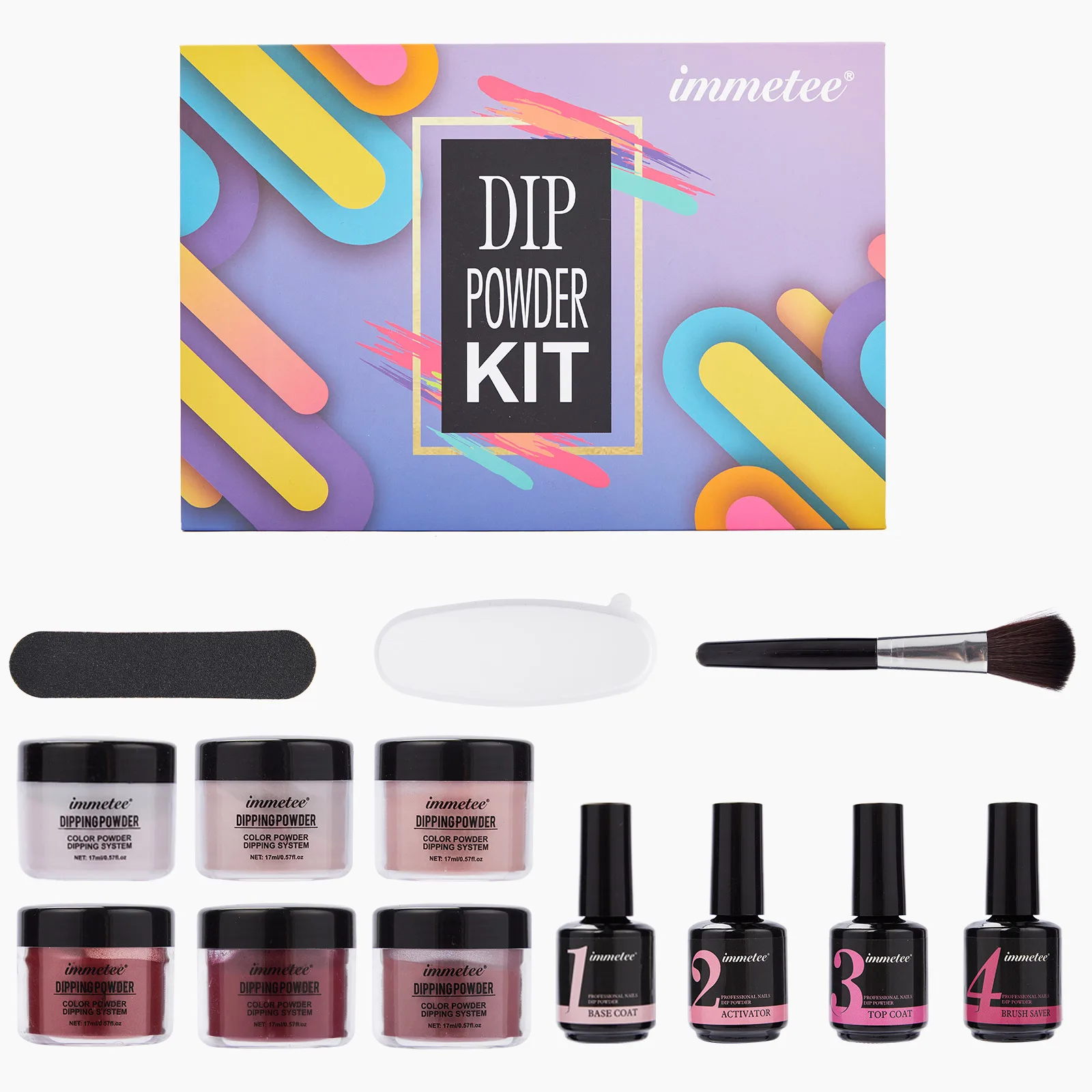 Wholesale Dip Gel Powder Kit Fast Dry White Pink French Nail Dip Powder Starter Kit with Base Top Coat Activator and Brush Saver
