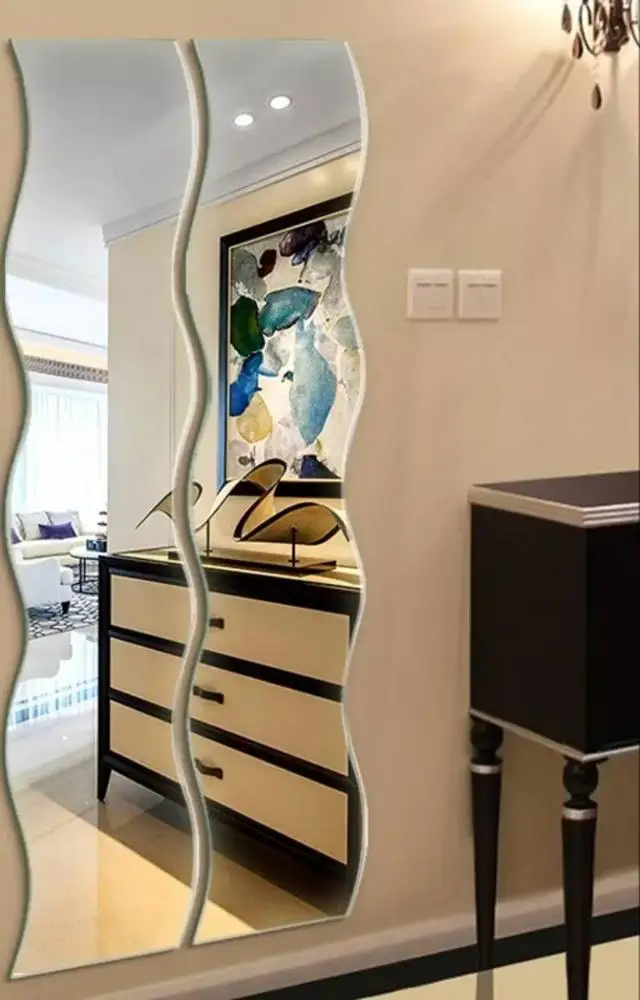 
Different shapes decorative mirror straight edge/ c edge/ beveled edge for hotel club 