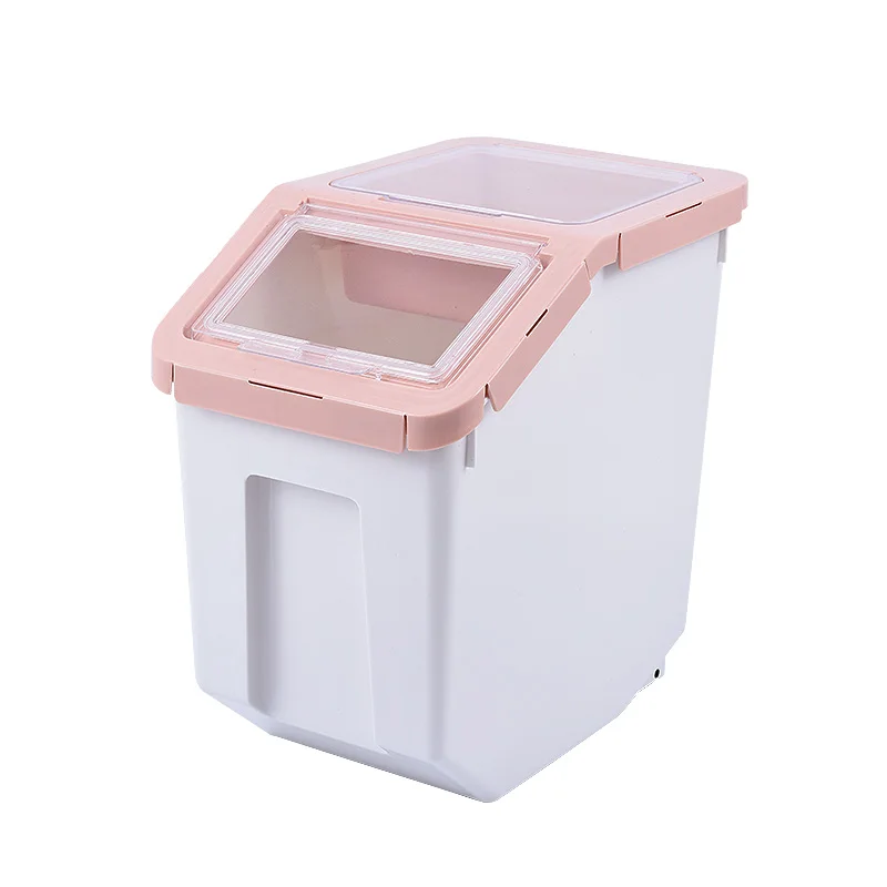 
Plastic Dog Cat Food Storage Container Pet Food Barrel Dog Food Bucket Bin Container 