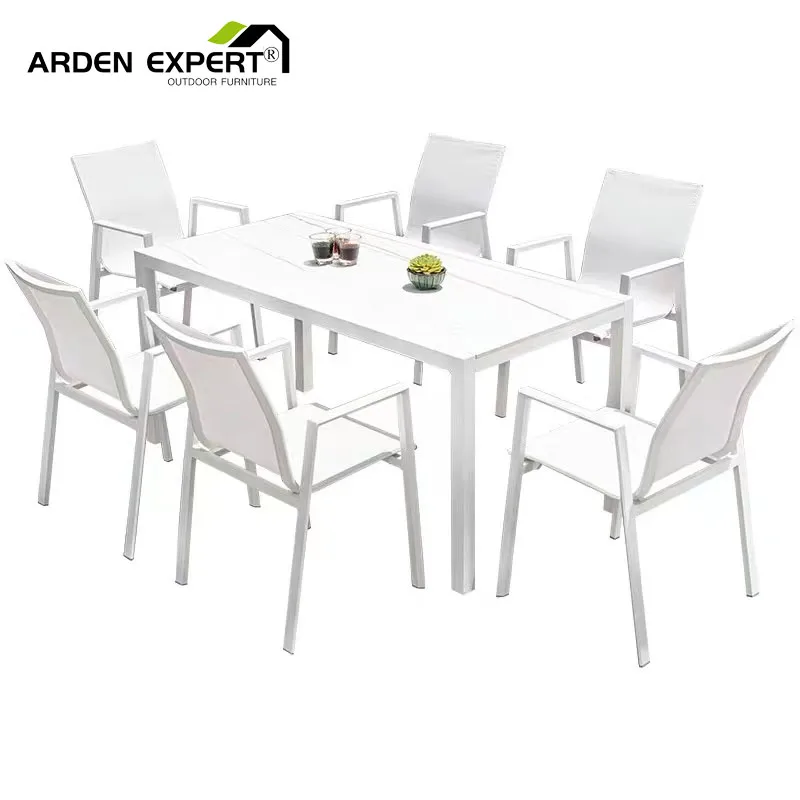 Outdoor Garden Tsling Chair French Bistro Stackable Sling Fabric Dining Chair  Mesh Fabric Furniture