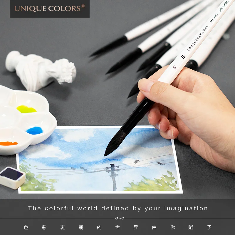 Professional Artist Pointed Hair Paint Brush Manufacture China Watercolor Paint Brushes Set For Acrylic Oil Watercolor Painting