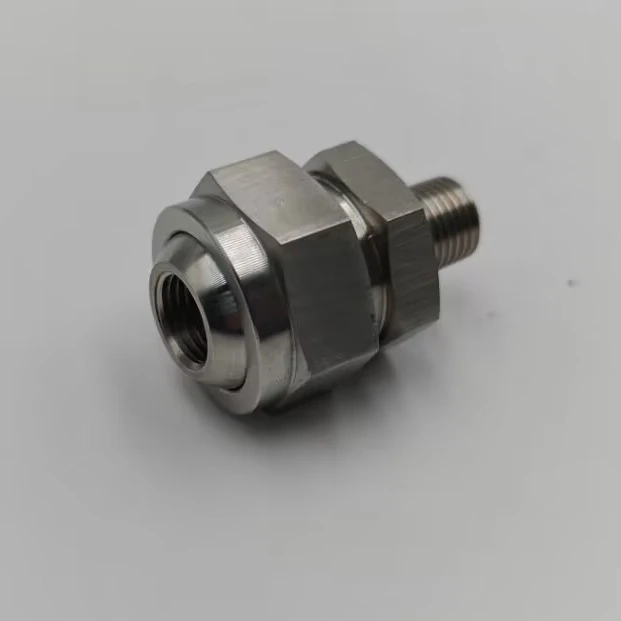 Factory Threaded Spherical Nozzle Adapter Swivel Nozzle Adapter Stainless Steel Original Carton Box Provided Argent Nozzle Spray