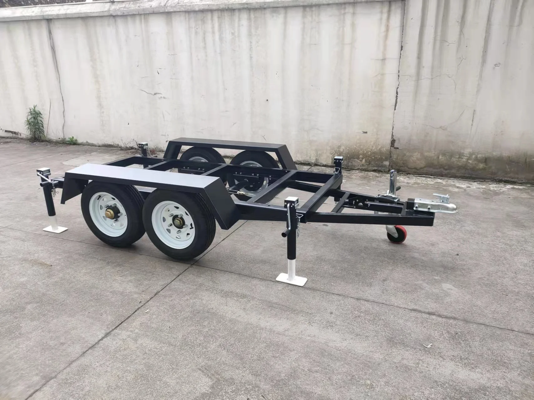 Babyonlinesprom Dressall Equipment Trailer Chassis Double Axle Generator Trailer Frame Iler Frame Silver Car Dolly Trailer 3T