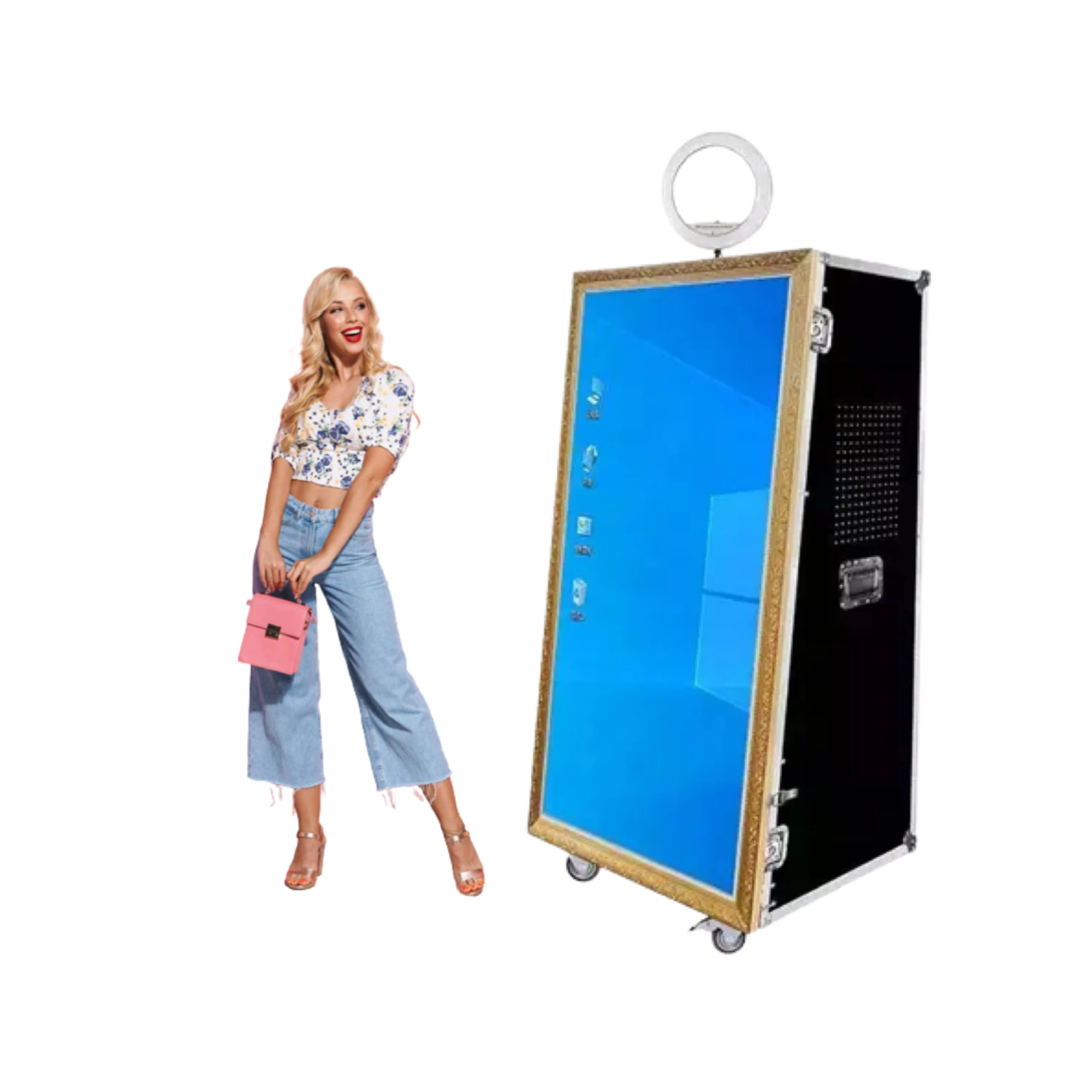 New Selfie Magic Mirror Instant Photo Booth Print Pictures Kiosk With Printer And Camera