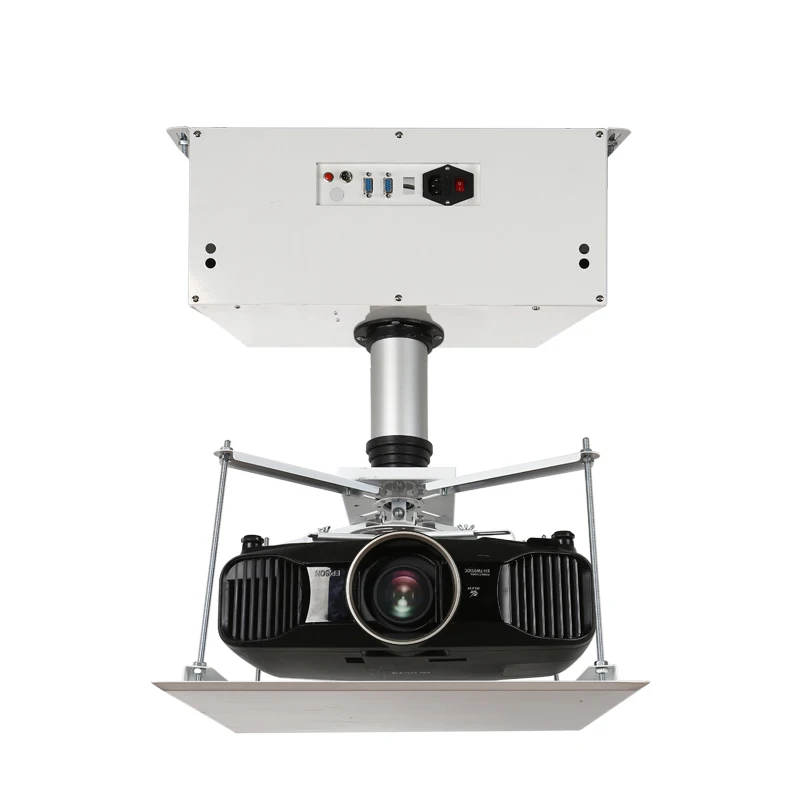 Single Pole Remote Control Electric Telescopic Lift Projector Hanger Motorized Telescoping Lifting Projector Mount Bracket