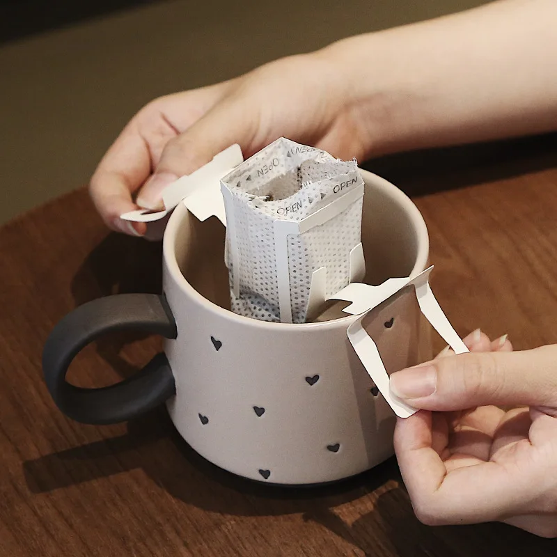 Carved Heart Pattern Frosted Matte Porcelain Tea Cup