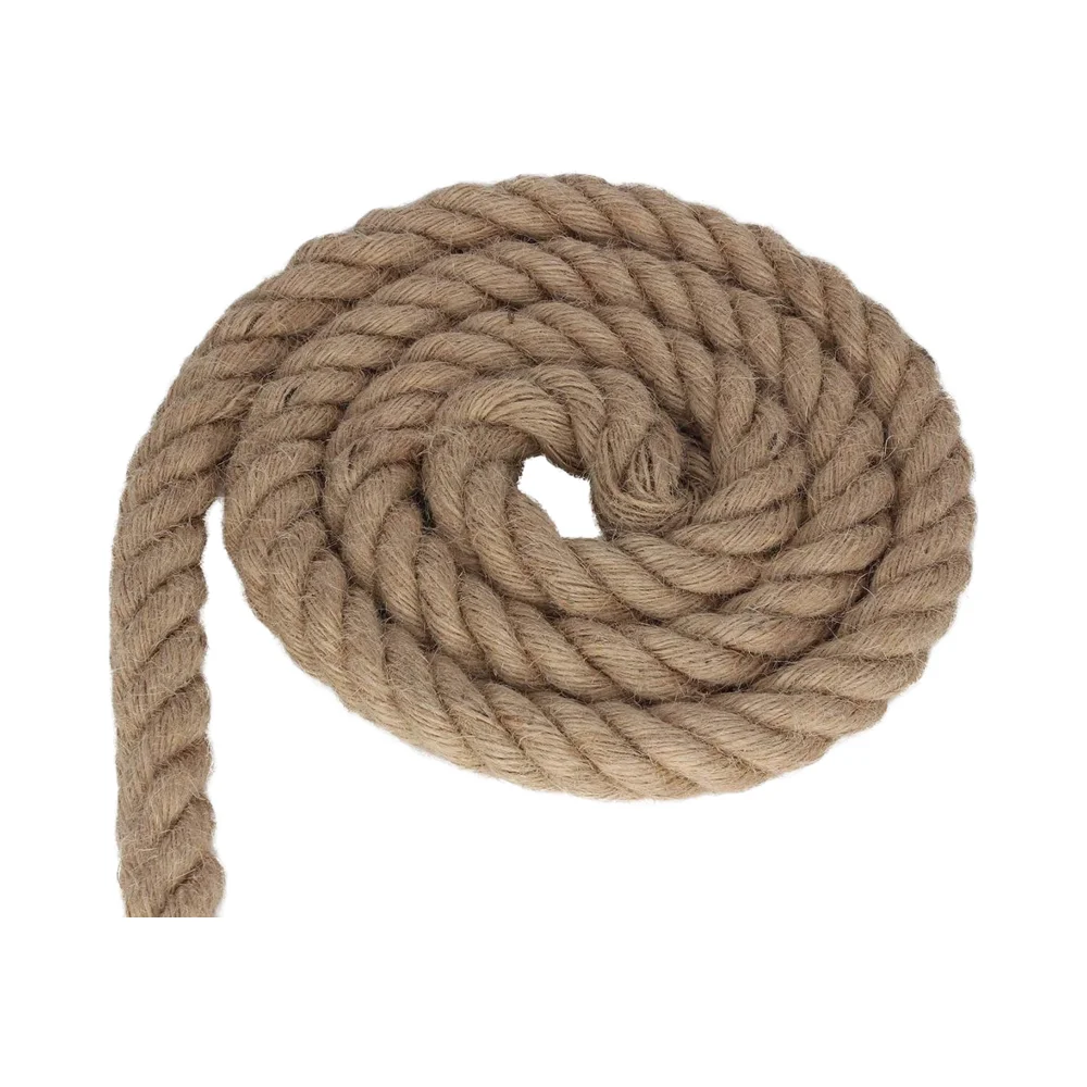 50M Twisted 4 Strand Fiber Brown Jute Rope 50mm Natural Thick Swing Tug of War Rope Natural Jute Packaging Ropes