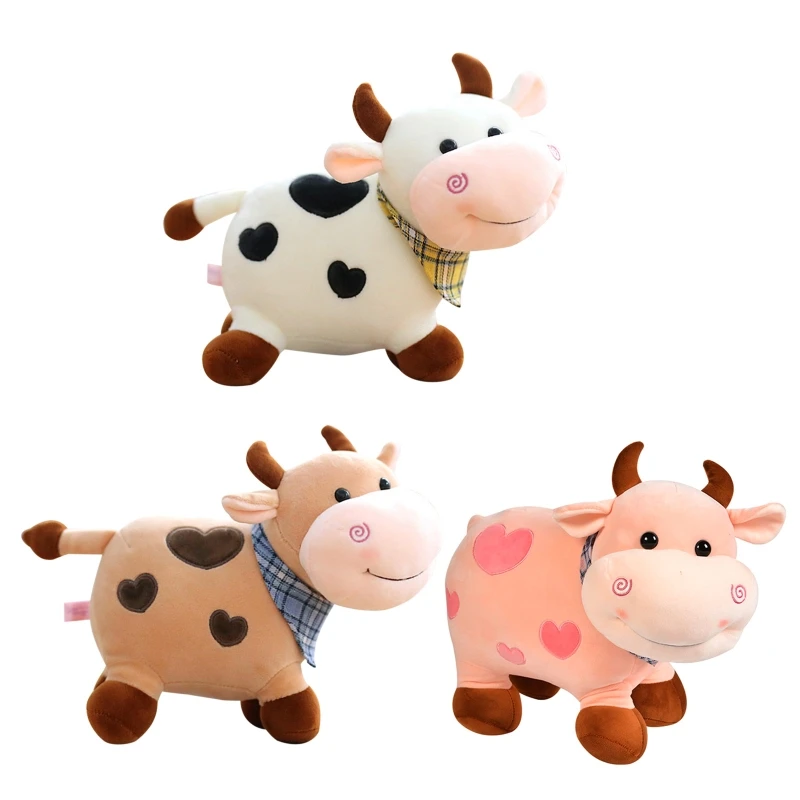 custom plush toys black and white cow animal soft stuffed plush pink cow toy lovely cartoon small pink cow plush toys