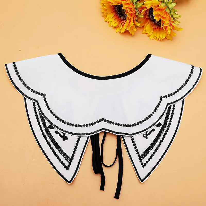 Hot Sale Custom Lace Chiffon Diamond Detachable Women Capelet False Collar for Shirt Dress Suit