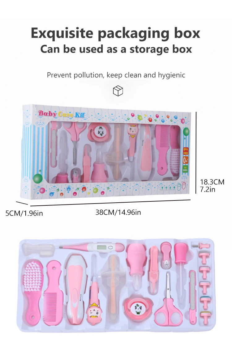 free sample hot selling 20 piece safety baby nail scissors set baby health care grooming kit