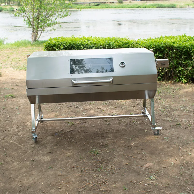 Barbeque Smoker Roast Whole Lamb Rotary Stainless Grilled Chicken Grill Machine