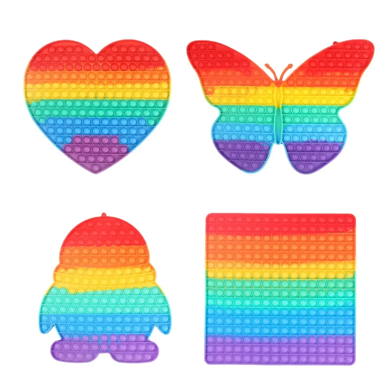 silicone multiplication number sensory push bubble fidget toy rainbow giant jumbo big large size toy for kids,adults