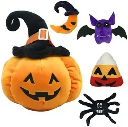 New design zipper throw filled toys set home decor Halloween Plush pumpkin pillow