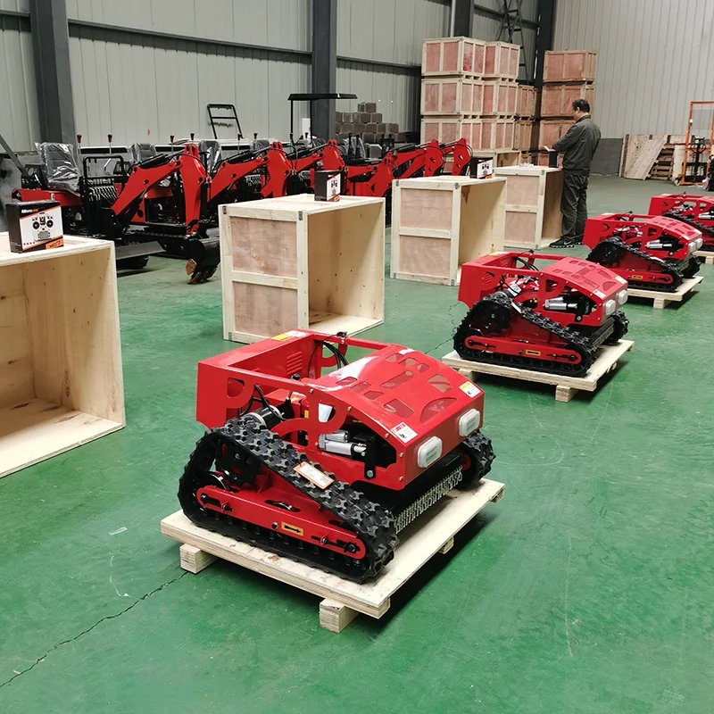 Mini crawler remote control rubber lawn mower for home garden agriculture