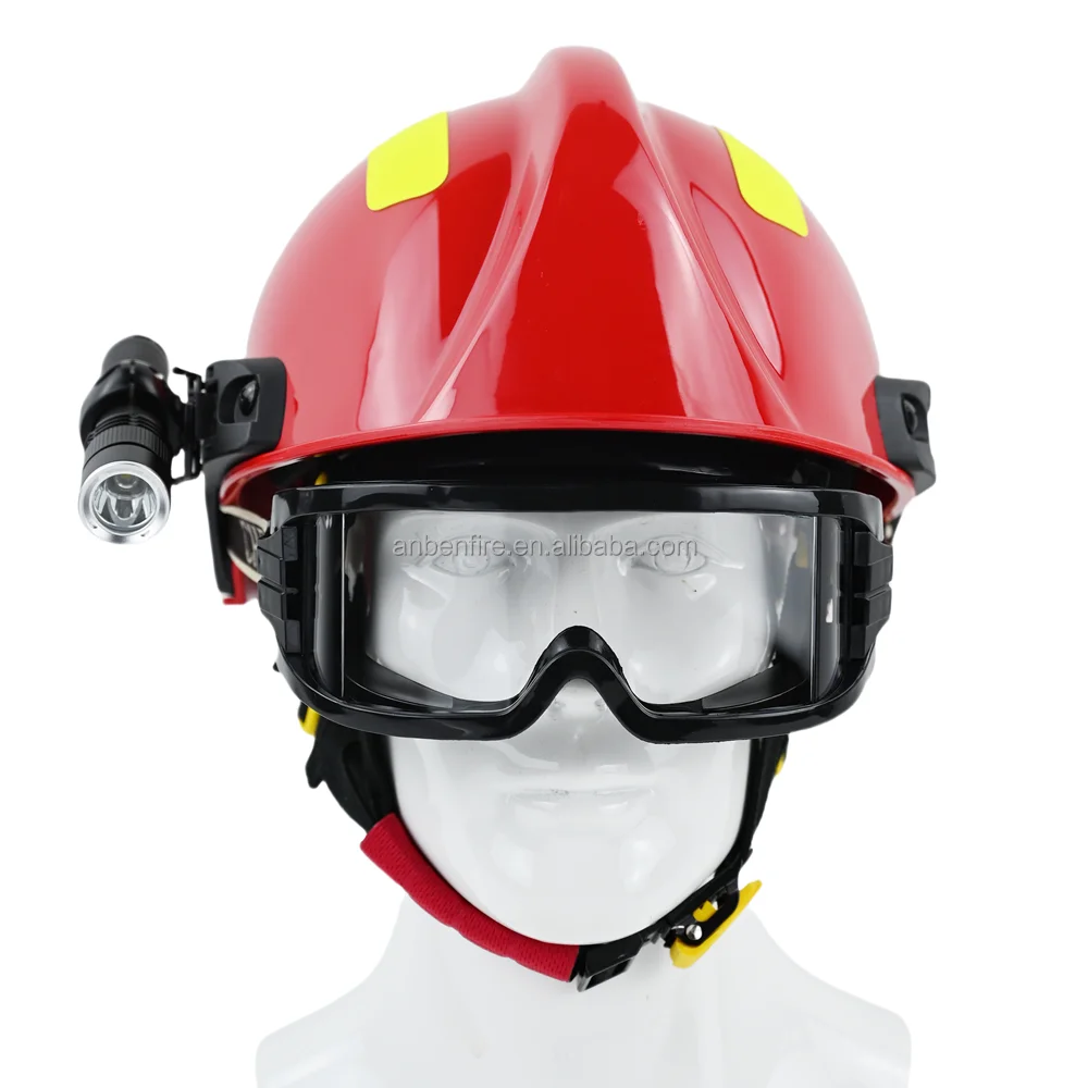 ANBEN FIRE Flame Resistant PC Red color EN Standard MSA F2 Fireman Rescue Helmet