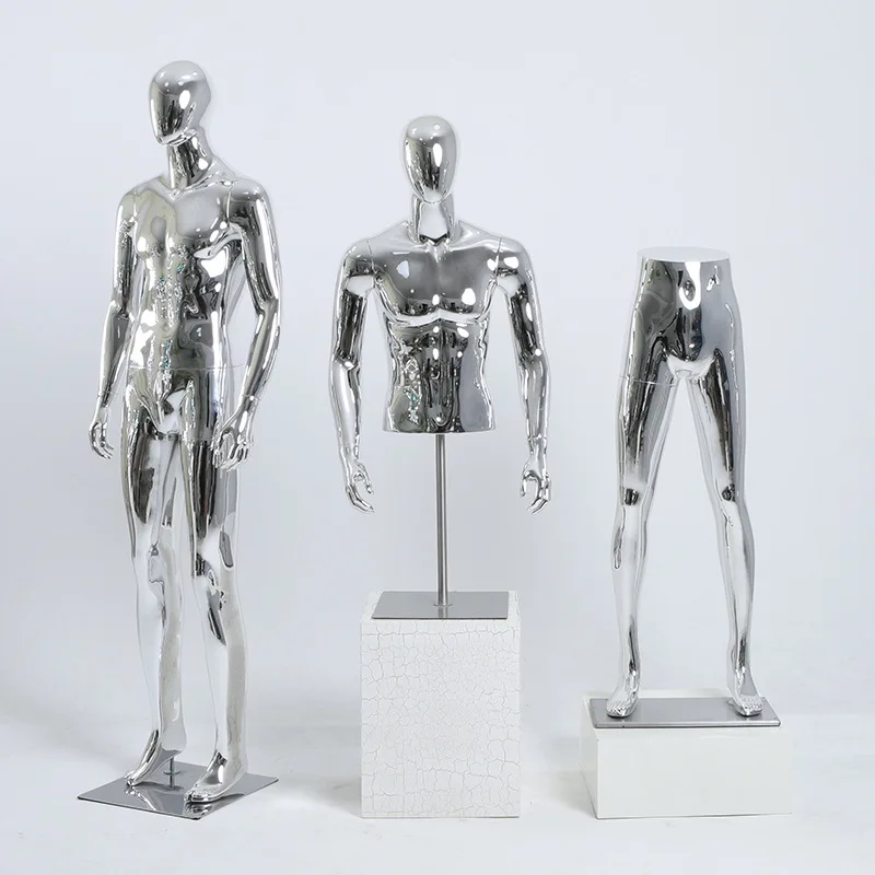 Мужской хромированный Манекен-манекен с цоколем золотистый манекен для мужчин 2024 новая модная одежда бутик-дисплей