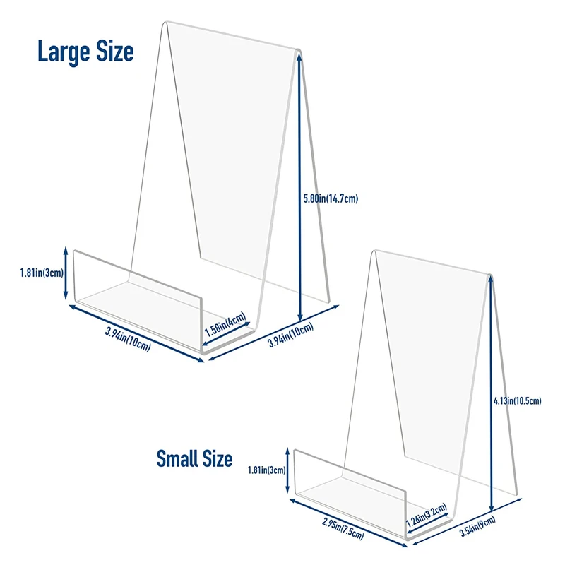 Custom Clear Acrylic Book Stand with Ledge Display Easel for Displaying Books Pictures Albums Comic Books CDs Artworks Tablets