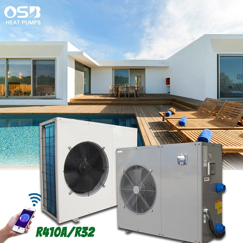 R32 R410a green refrigerant air source heat pump for swimming pool/spa/hot spring with smart wifi function