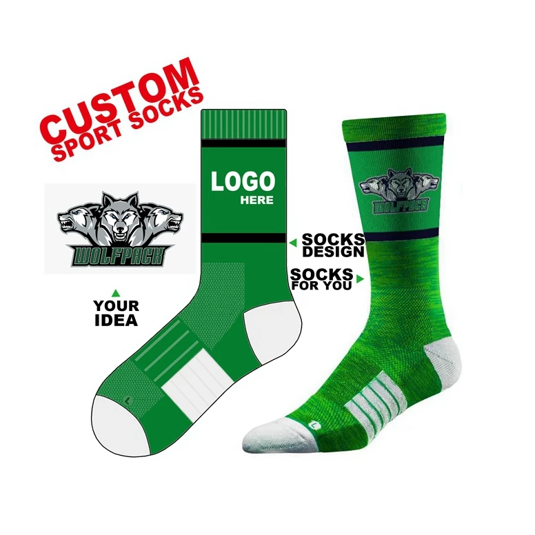 Custom Made Own Logo Sport Sock New Design Logo Unisex Athletic Sox Cotton Crew Gym Workout Sock